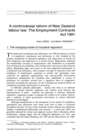 A controversial reform of New Zealand labour law: the employment contracts act 1991