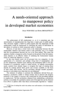 A needs-oriented approach to manpower policy in developed market economies