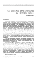 Les approches latino-américaines du «problème indien»