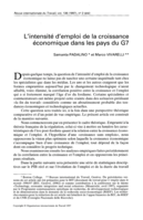 L'intensité d'emploi de la croissance économique dans les pays du G7