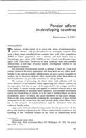 Pension reform in developing countries