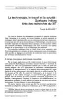 La technologie, le travail et la société: quelques indices tirés des recherches du BIT