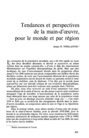 Tendances et perspectives de la main d'oeuvre, pour le monde et par région