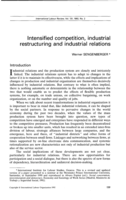 Intensified competition, industrial restructuring and industrial relations