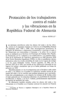 Protección de los trabajadores contra el ruido y las vibraciones en la República Federal de Alemania