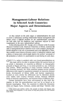 Management-labour relations in selected Arab countries: major aspects and determinants