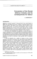 Conversion of the Soviet defence industry and its consequences for labour