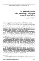 La sécurité sociale des travailleurs migrants en Amérique latine