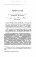 Le contrôle des normes du travail et les droits de l'homme: l'exemple du travail forcé au Myanmar (Birmanie)