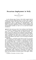 Precarious employment in Sicily