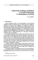 Improving working conditions in small enterprises in developing countries