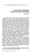L'emploi des handicapés dans les grandes entreprises