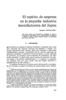 El espíritu de empresa en la pequeña industria manufacturera del Japón