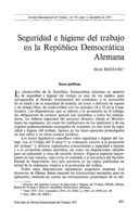 Seguridad e higiene del trabajo en la República Democrática Alemana