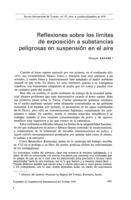 Reflexiones sobre los límites de exposición a substancias peligrosas en suspensión en el aire