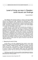 Level of living surveys in Sweden: some issues and findings