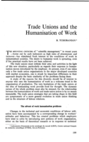 Trade unions and the humanisation of work