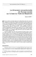 La dimension conventionnelle de l'Europe sociale sur la base du Traité de Maastricht