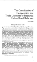 The contribution of co-operation and trade unionism to improved urban-rural relations
