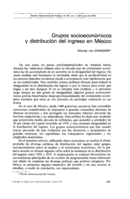 Grupos socioeconómicos y distribución del ingreso en México