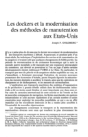 Les dockers et la modernisation des méthodes de manutention aux Etats- Unis