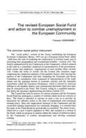 The revised European social fund and action to combat unemployment in the European community