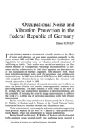 Occupational noise and vibration protection in the Federal Republic of Germany