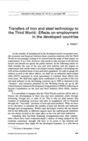Transfers of iron and steel technology to the Third World: effects on employment in the developed countries