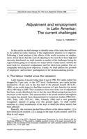 Adjustment and employment in Latin America: the current challenges