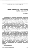 Wage indexation in industrialised market economies