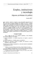 Empleo, instituciones y tecnología: algunos problemas de política