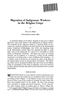 Migration of indigenous workers in the Belgian Congo