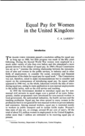 Equal pay for women in the United Kingdom