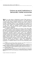 Unions as social institutions in democratic market economies