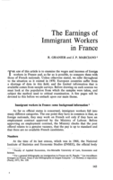 The earnings of immigrant workers in France