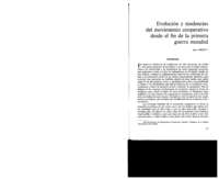 Evolución y tendencias del movimiento cooperativo desde el fin de la primera guerra mundial