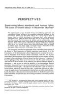 Supervising labour standards and human rights: the case of forced labour in Myanmar (Burma)