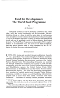 Food for development: the world food programme