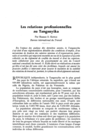 Les relations professionnelles au Tanganyika