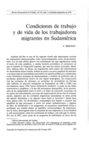 Condiciones de trabajo y de vida de los trabajadores migrantes en Sudamérica