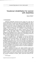 Vocational rehabilitation for women with disabilities