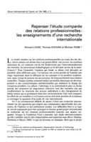 Repenser l'étude comparée des relations professionnelles: les enseignements d'une recherche internationale