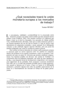 ¿Qué novedades traerá la unión monetaria europea a los mercados de trabajo?