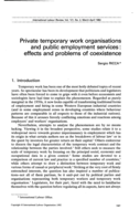 Private temporary work organisations and public employment services: effects and problems of coexistence