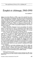 Emploi et chômage, 1960-1990