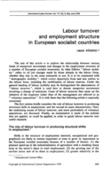 Labour turnover and employment structure in European socialist countries