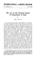 The act on the National Council of Corporations in Italy