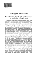 Le rapport Rowell-Sirois: une affirmation nouvelle de la foi démocratique du Canada dans le progrès social