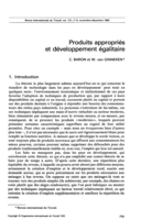 Produits appropriés et développement égalitaire