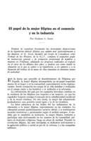El papel de la mujer filipina en el comercio y en la industria
